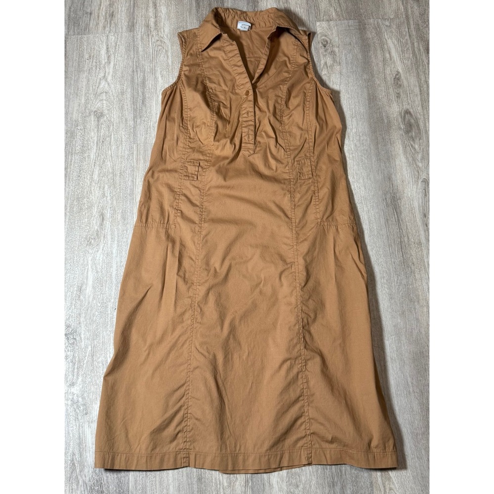 Merona Womens Dress Size 4 Sleeveless Tan Brown Collared Casual
